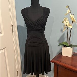 White House Black Market Black Ruched Mini Dress